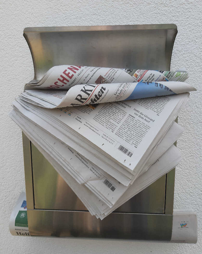Zeitungsbriefkasten als Symbolbild